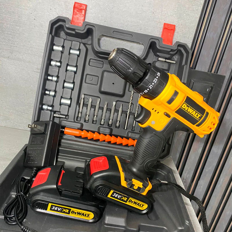 KIT DEWALT ORIGINAL: TALADRO INALÁMBRICO + PISTOLA DE IMPACTO + 26 ACCESORIOS + 2 BATERIAS - CIERRE DE LA TIENDA - CONTRA ENTREGA ENVÍO GRATIS