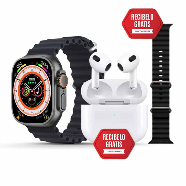 SmartWatch 18™ + AirPods Pro 2ª Gen + 8 correas